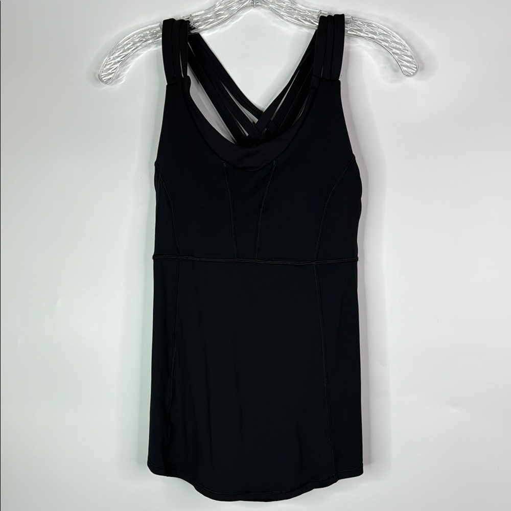 Lululemon Beat The Heat Black Built In Bra Work Out Tank Top Size 8